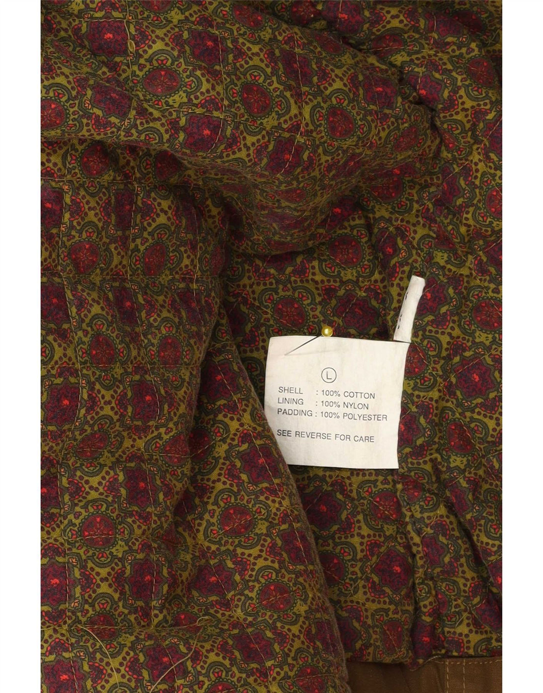 Vintage hombres chaqueta utilitaria Reino Unido 40 algodón marrón grande