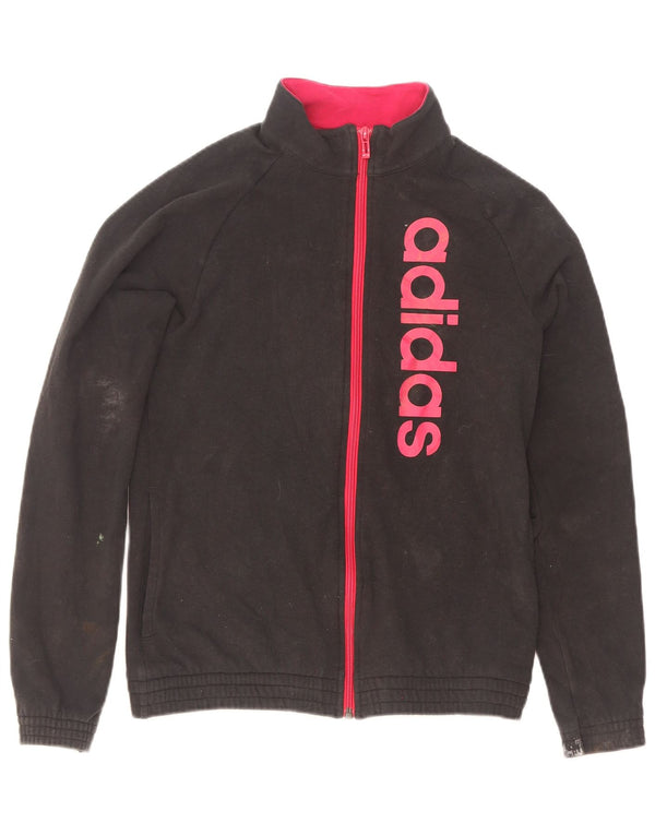 Adidas - Chaqueta de chándal gráfica para mujer, talla 6, XS, color negro