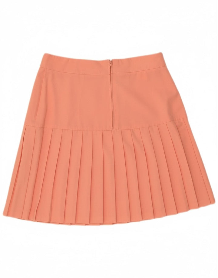 Falda plisada vintage para mujer EU 42 Grande W30 Poliéster naranja