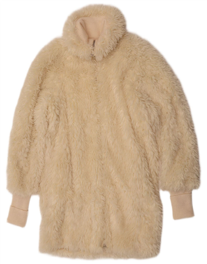 Abrigo de piel sintética para mujer Gas UK 44 Medium Off White