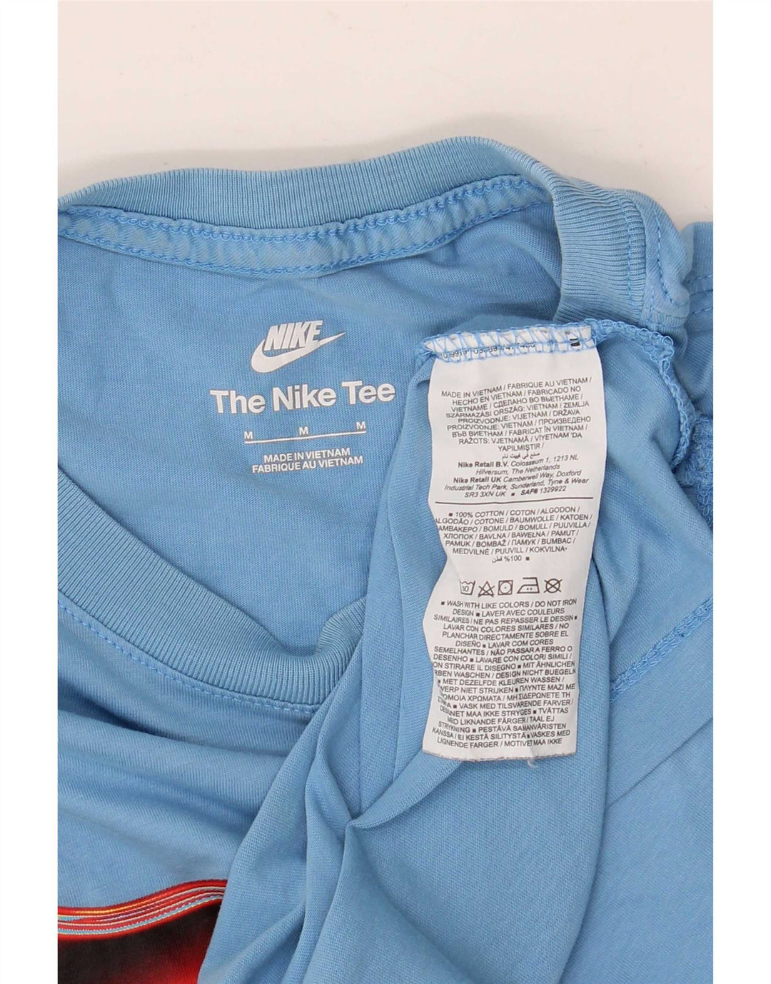 Nike - Camiseta gráfica para hombre, parte superior de algodón azul medio