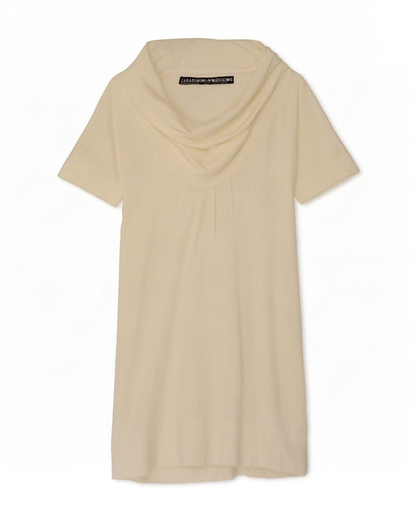 Zara Vestido recto para mujer UK 44 Grande Blanco roto