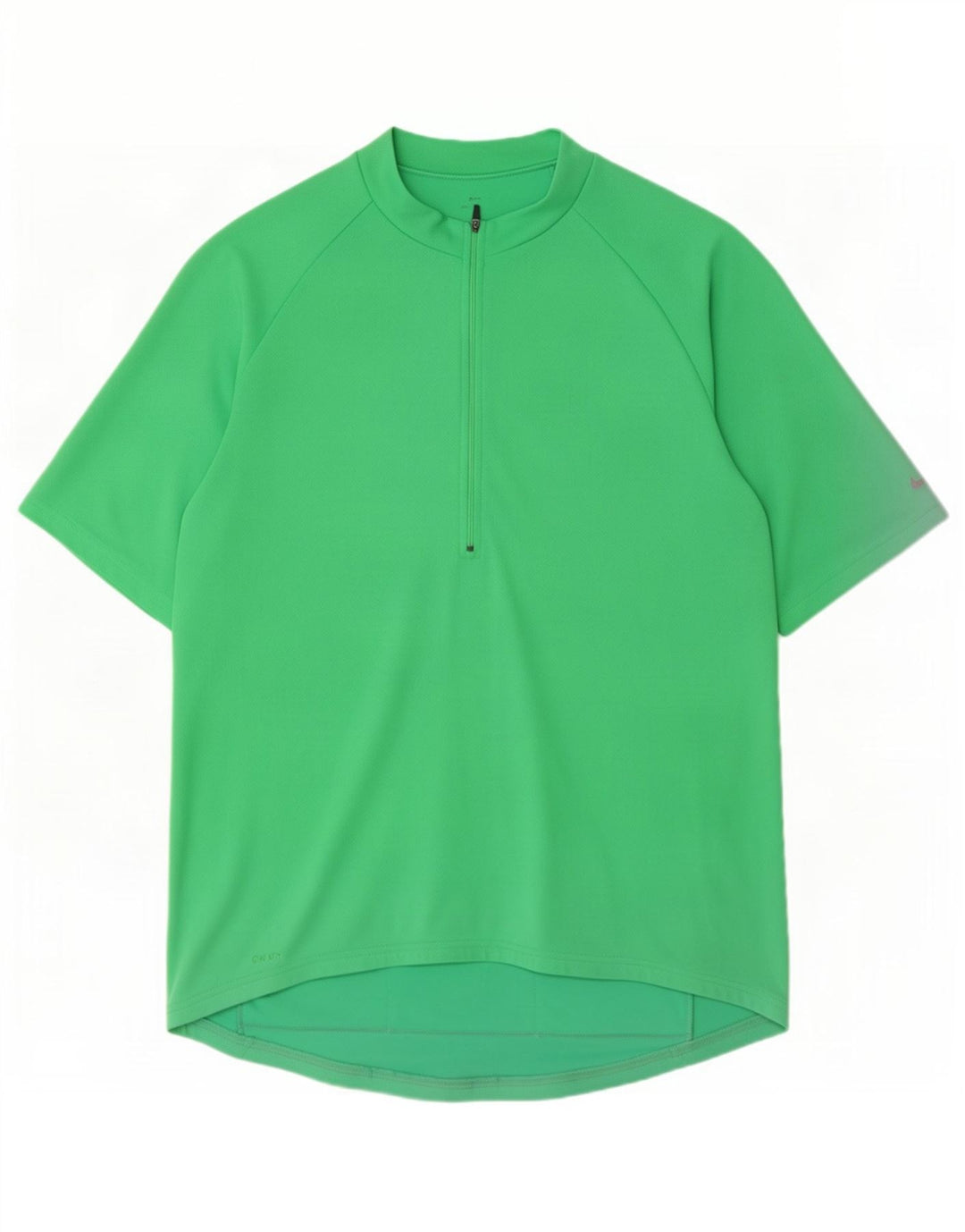 Nike Camiseta Dri Fit con cuello y cremallera para hombre, talla grande, poliéster verde