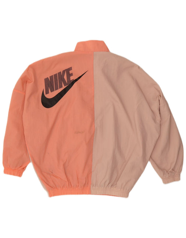 NIKE Womens Oversized Tracksuit Top Jacket UK 6 XS Pink Colourblock