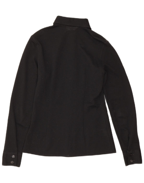 Stefanel Blusa para mujer UK 10 Small Poliéster negro