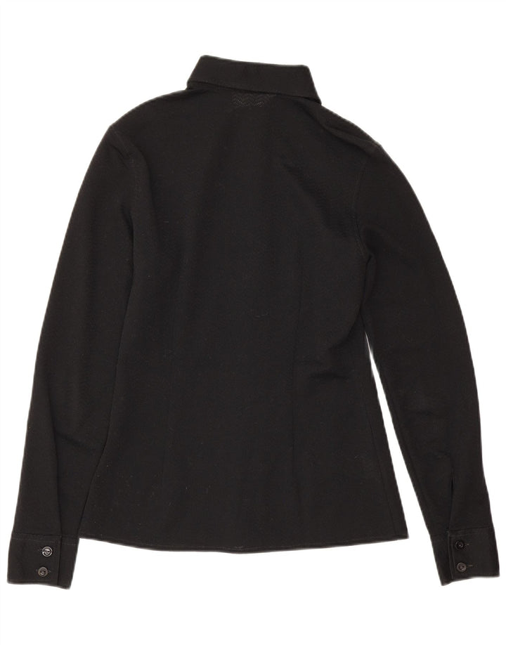 Stefanel Blusa para mujer UK 10 Small Poliéster negro