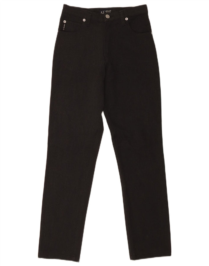 ARMANI Womens Straight Casual Trousers W26 L28 Black Polyester