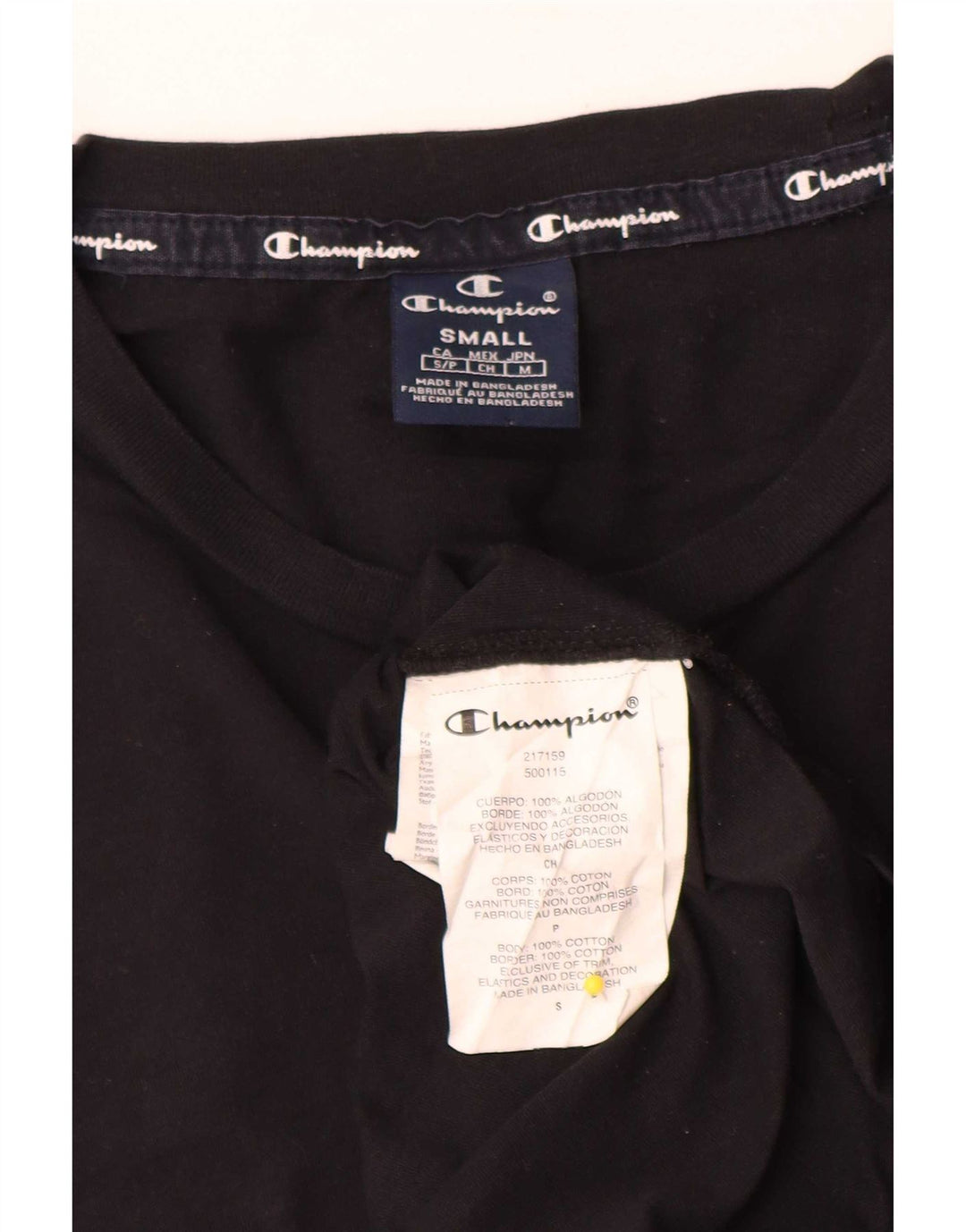 Champion Camiseta Hombre Top Small Algodón Negro