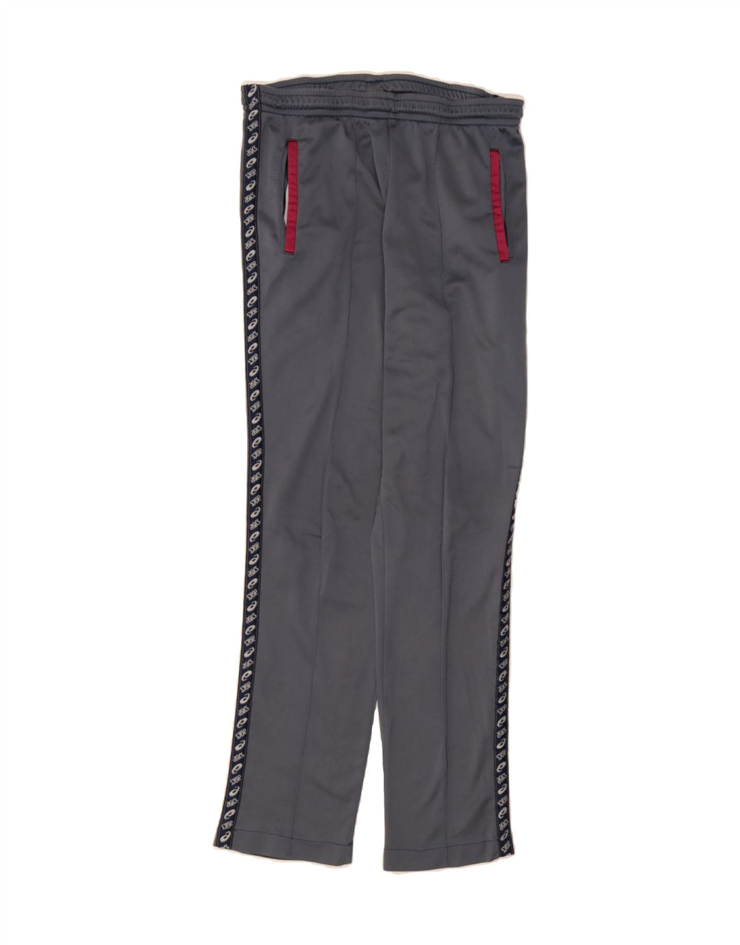 ASICS Womens Graphic Tracksuit Trousers UK 16 Large  Grey Vintage Asics and Second-Hand Asics from Messina Hembry 