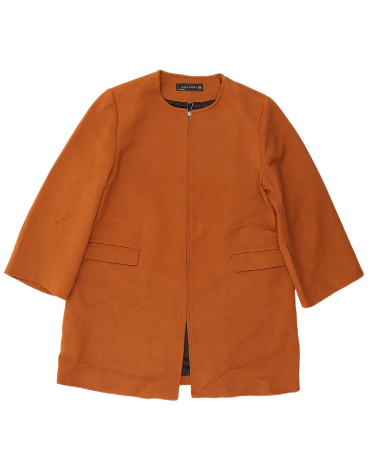 Zara Mujer Abrigo ES 40 XL Marrón Poliéster