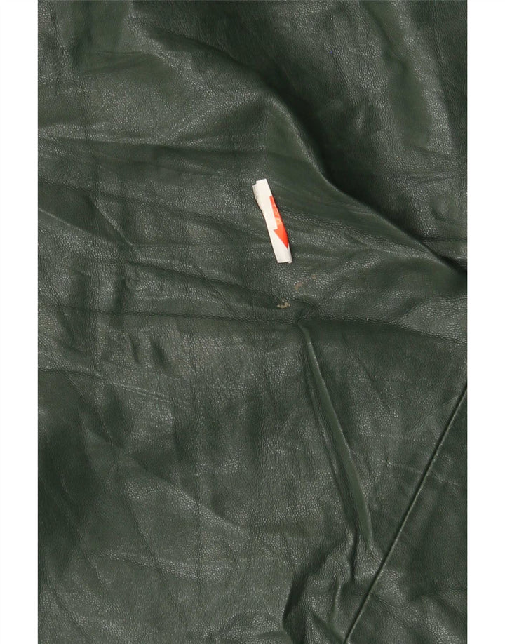 Zara Top De Un Hombro De Piel Sintética Para Mujer UK 42 Poliuretano Verde Medio