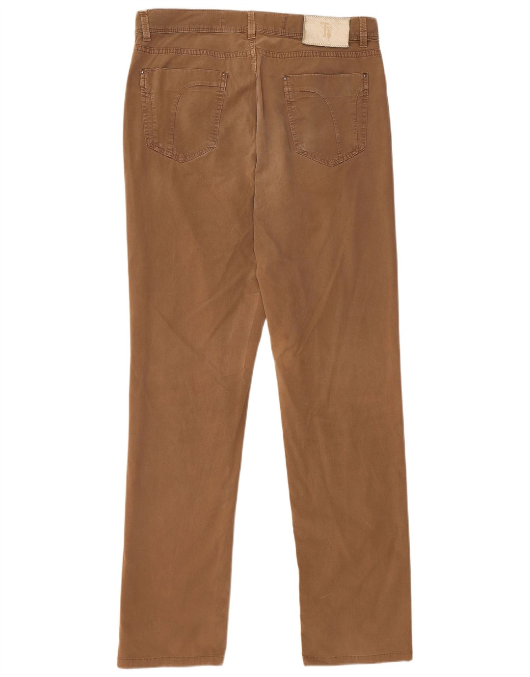 TRUSSARDI Pantalones rectos informales para hombre W34 L32 Algodón marrón