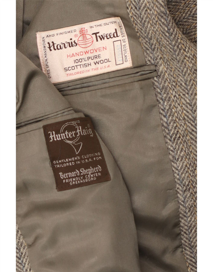Hunter Haig Chaqueta tipo blazer Harris Tweed para hombre Reino Unido 38 Gris medio Espiga
