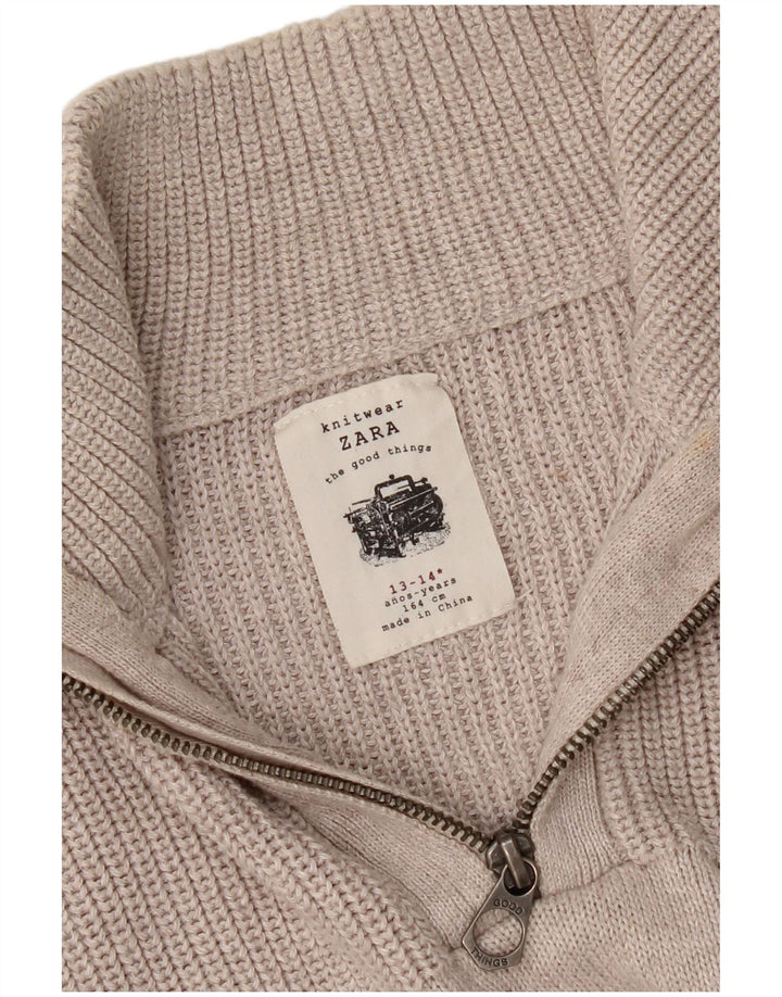 Zara Jersey para niño con cremallera en el cuello 13-14 años Beige