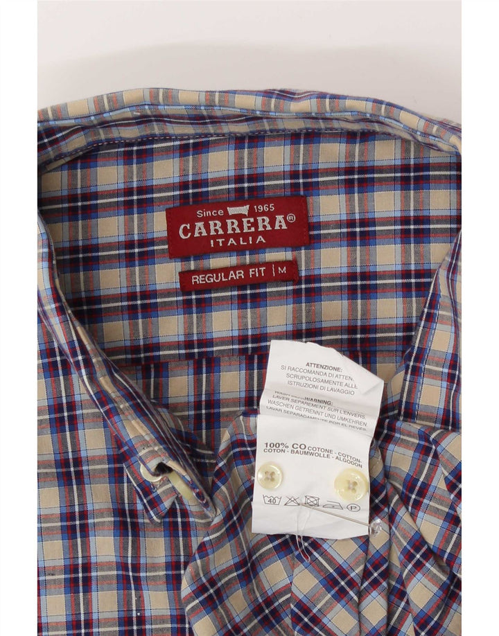 Camisa Carrera Regular Fit Algodón Mediano A Cuadros Multicolor Hombre