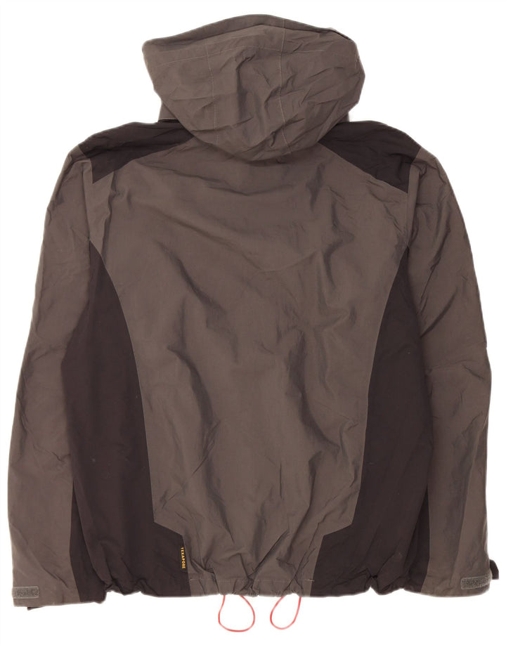 Jack Wolfskin Chaqueta impermeable con capucha para hombre UK 34 Small Gris Poliamida
