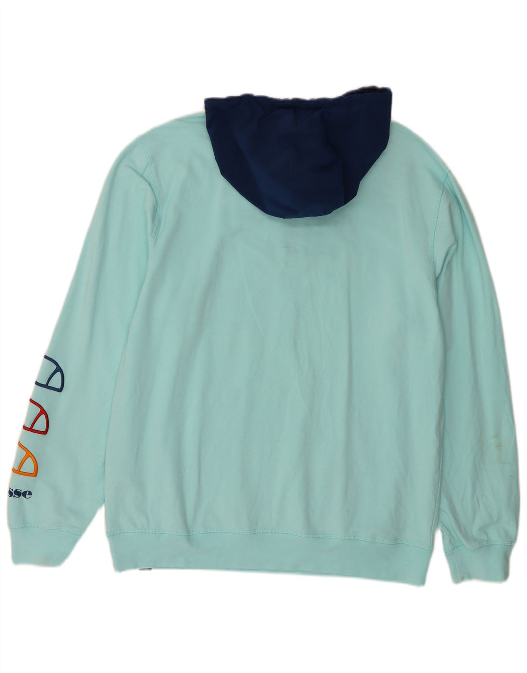 ELLESSE Sudadera con capucha gráfica para hombre XL Turquesa Colorblock Algodón