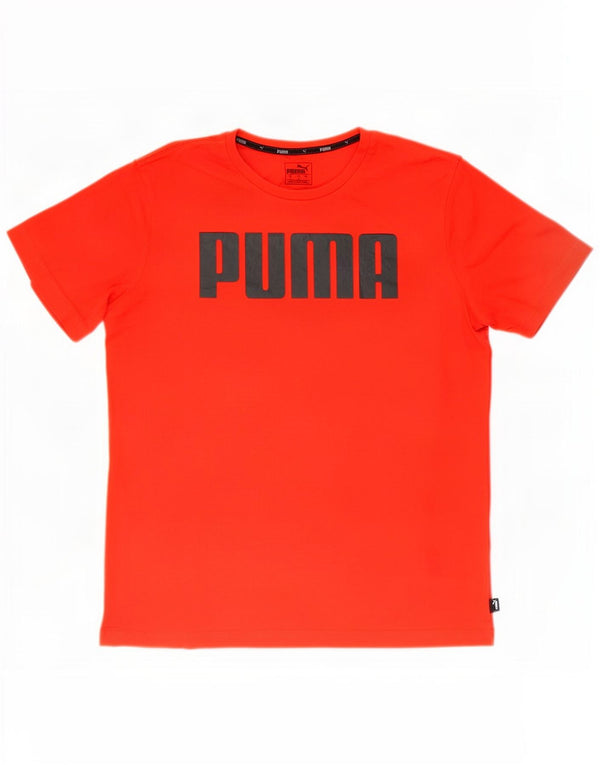 Puma Mens Graphic T-Shirt Top Medium Red Cotton