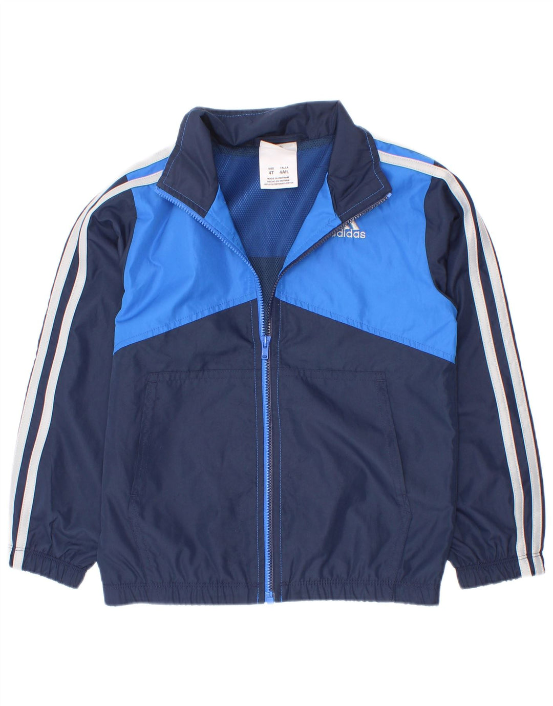 Adidas - Chaqueta de chándal para niño, 3-4 años, color azul marino, poliéster