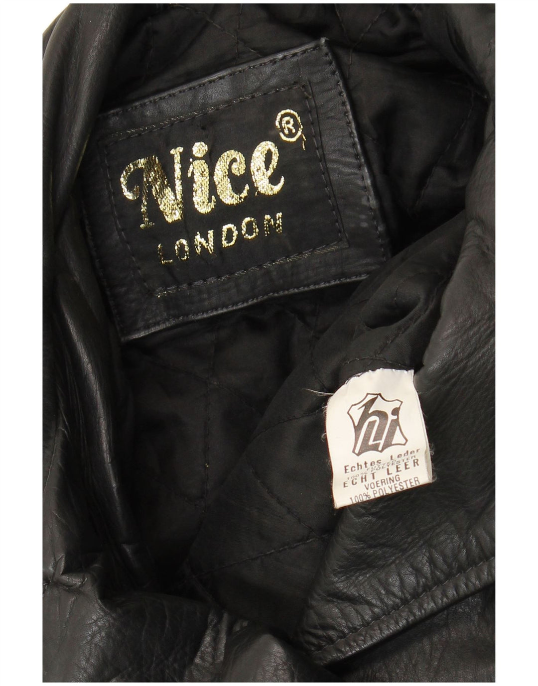 Vintage mujer cuero biker chaqueta Reino Unido 16 cuero negro grande