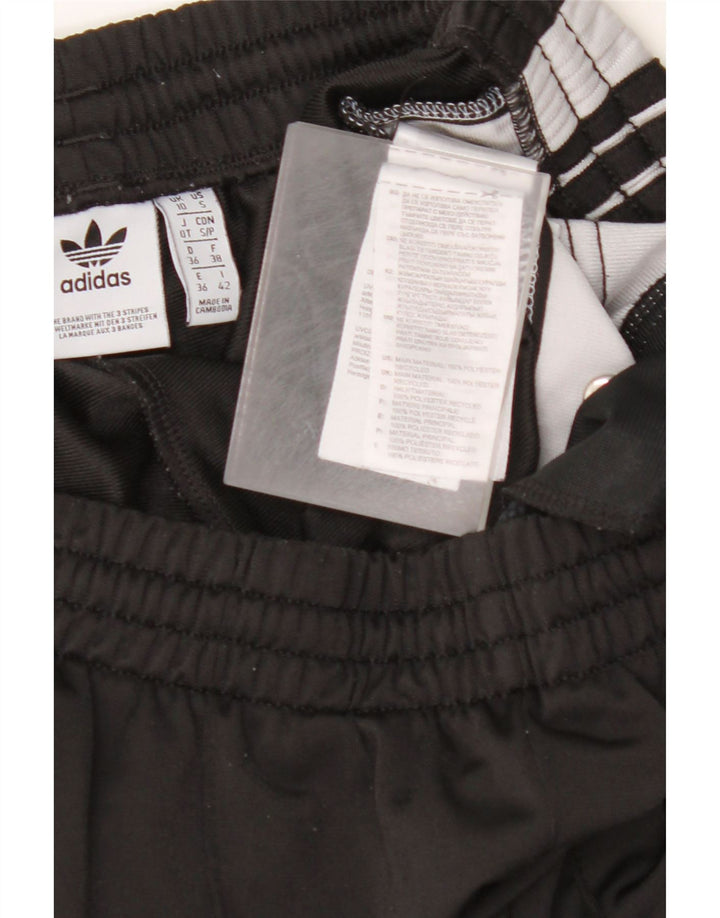 ADIDAS Pantalones de chándal gráficos para mujer UK 10 Small Black Colourblock