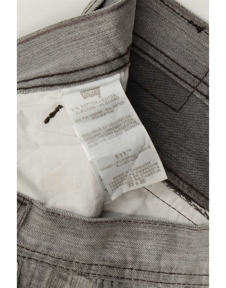 Levi's Vaqueros ajustados 511 para hombre W33 L30 Algodón moteado gris
