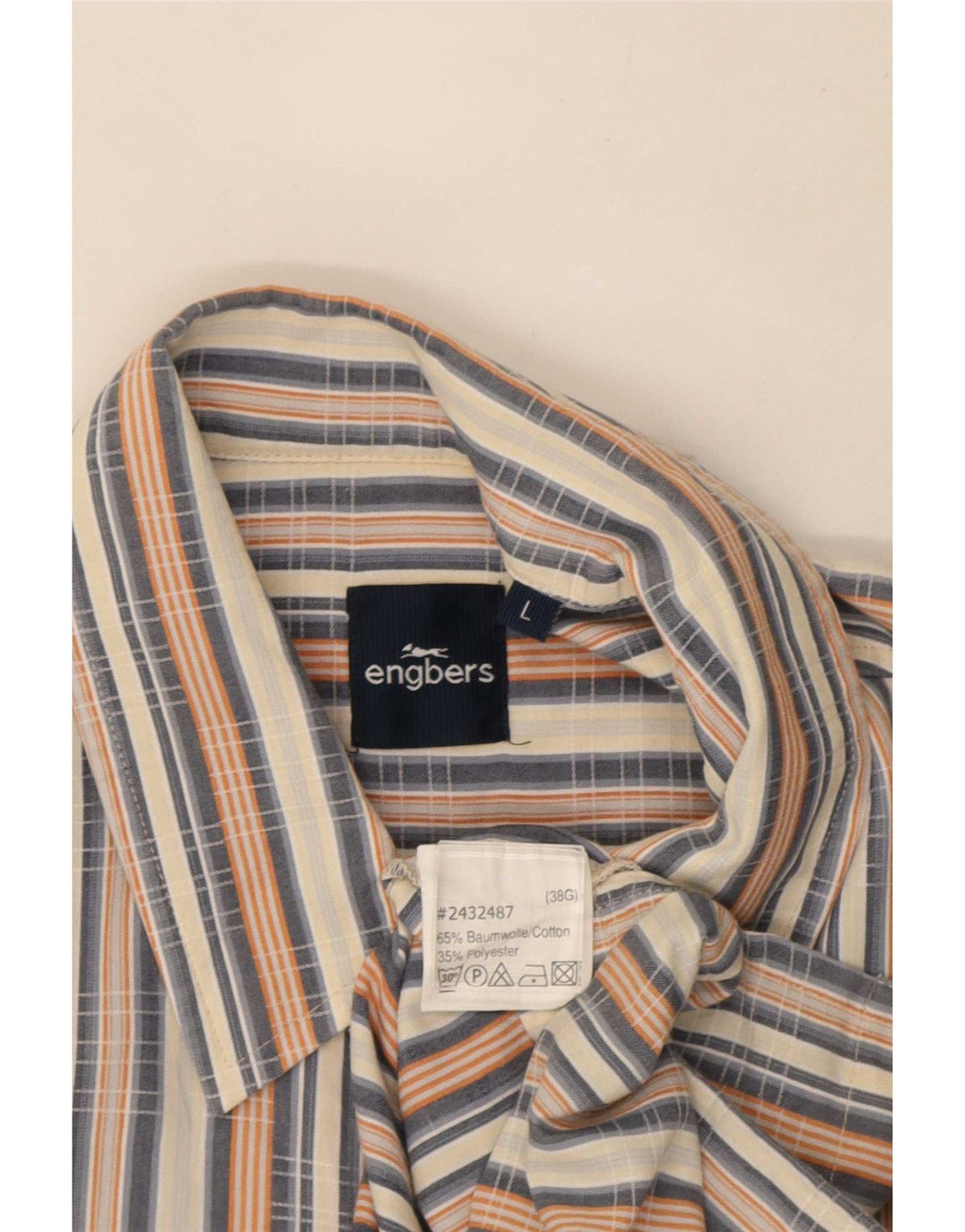 Engbers Camisa De Manga Corta Para Hombre De Algodón A Rayas Multicolor Grande