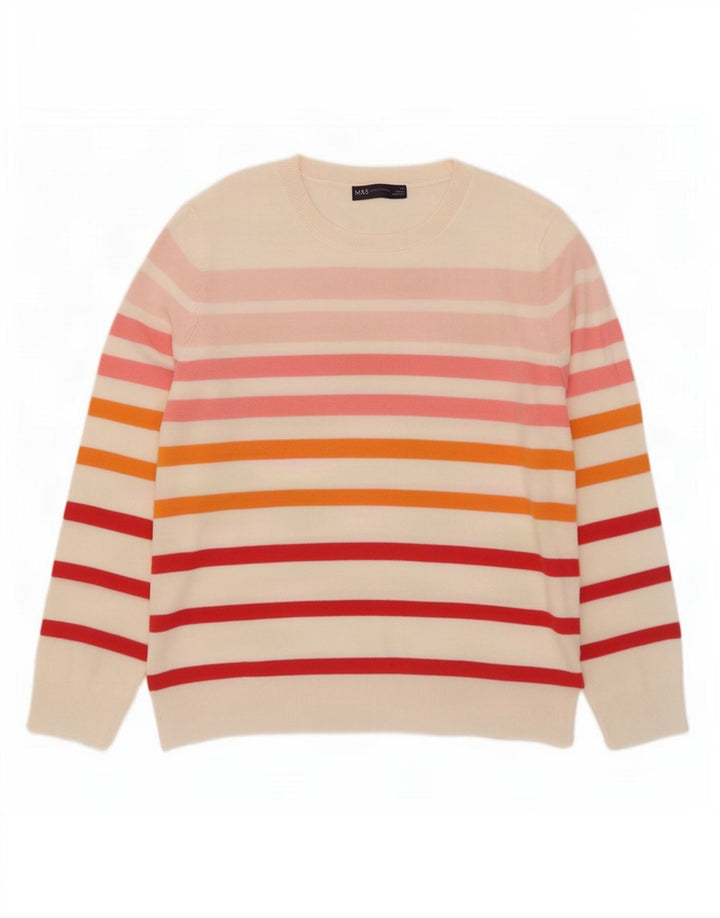 Marks & Spencer Suéter con Cuello Barco para Mujer UK 44 Grande Multicolor