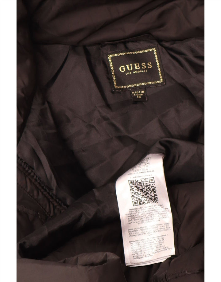 Guess Abrigo Acolchado Con Capucha Niña 15-16 Años Negro Poliéster