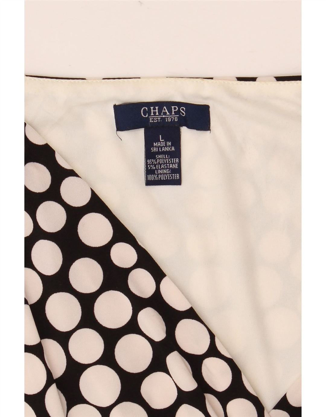 CHAPS Vestido largo sin mangas para mujer UK 44 Grande Poliéster con lunares negros