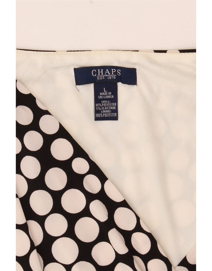 CHAPS Vestido largo sin mangas para mujer UK 44 Grande Poliéster con lunares negros