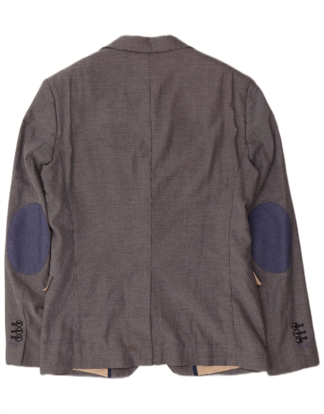 Zara Chaqueta tipo blazer de 2 botones para hombre EU 48 Mediana pata de gallo azul marino