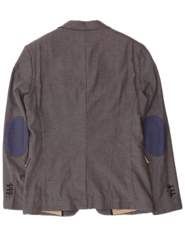 Zara Chaqueta tipo blazer de 2 botones para hombre EU 48 Mediana pata de gallo azul marino