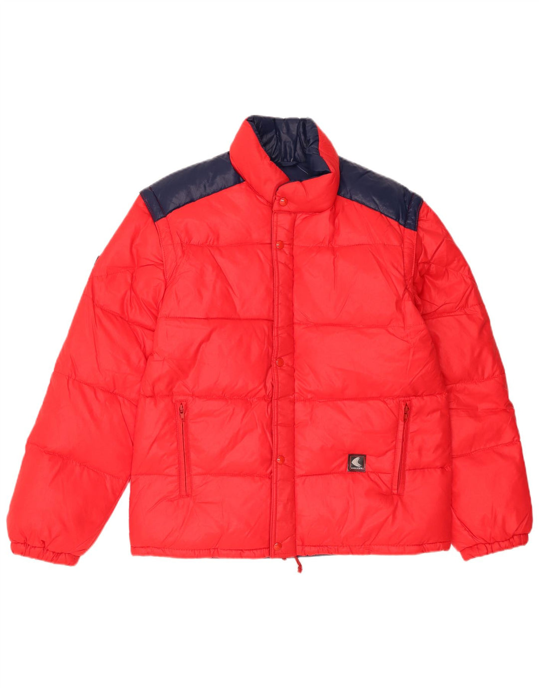 Chaqueta acolchada vintage para hombre IT 44 XS Poliamida color block rojo