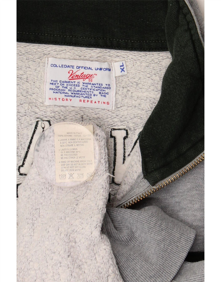 VINTAGE Chaqueta superior de chándal gráfico para hombre XL Algodón gris