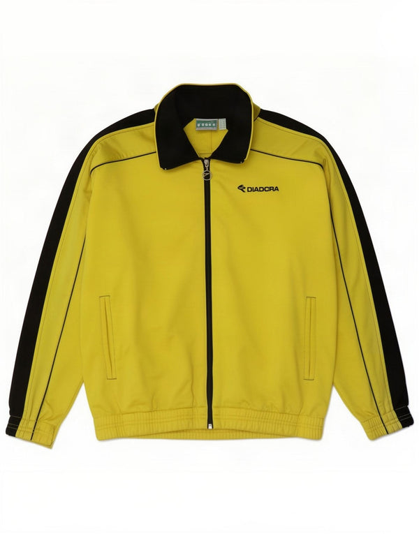 Diadora Chaqueta de chándal para hombre ES 36 Small Yellow Colourblock Poliéster