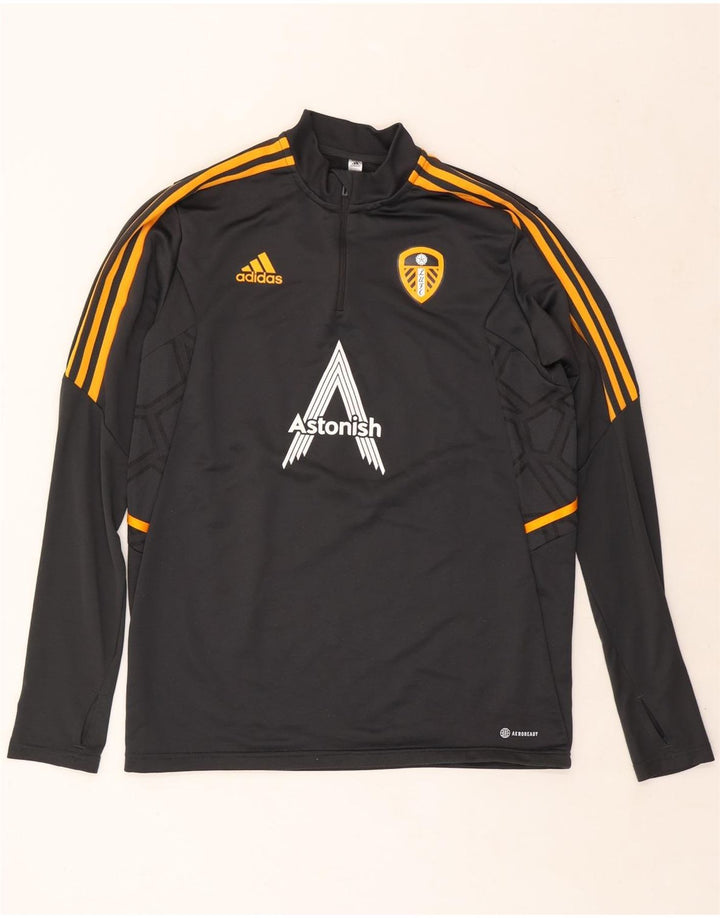 Adidas Hombre Leeds United FC Graphic Pullover Chándal Top Grande Gris