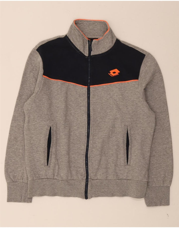 Lotto Hombre Chaqueta De Chándal Superior De Algodón Color Block Gris Grande