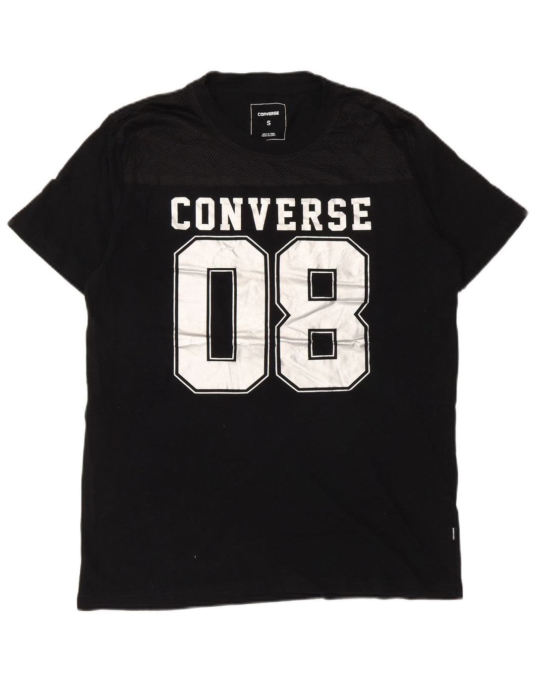 Converse - Camiseta gráfica para hombre, talla pequeña, algodón negro