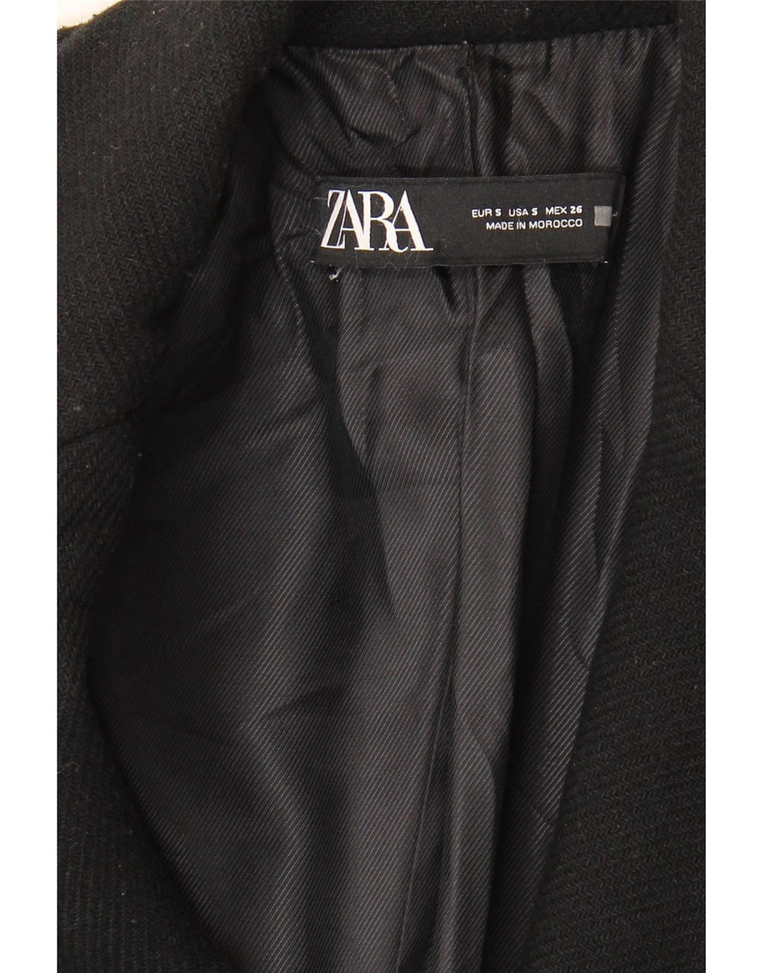 Zara Mujer Abrigo Reino Unido 10 Pequeño Negro