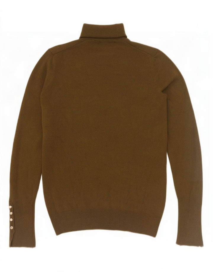 Zara Mujer Roll Neck Jumper Sweater UK 10 Small Caqui