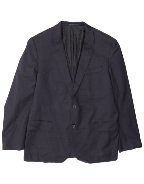 Hugo Boss Mens 2 Button Blazer Jacket EU 56 3XL Navy Blue Wool