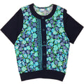 VINTAGE Womens Blouse Top UK 14 Medium Blue Floral Cotton Vintage Vintage and Second-Hand Vintage from Messina Hembry 