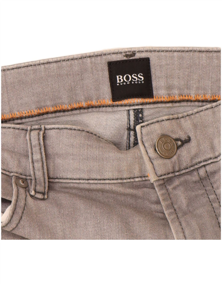 Vaqueros Hugo Boss Hombre Rectos W36 L30 Algodón Gris