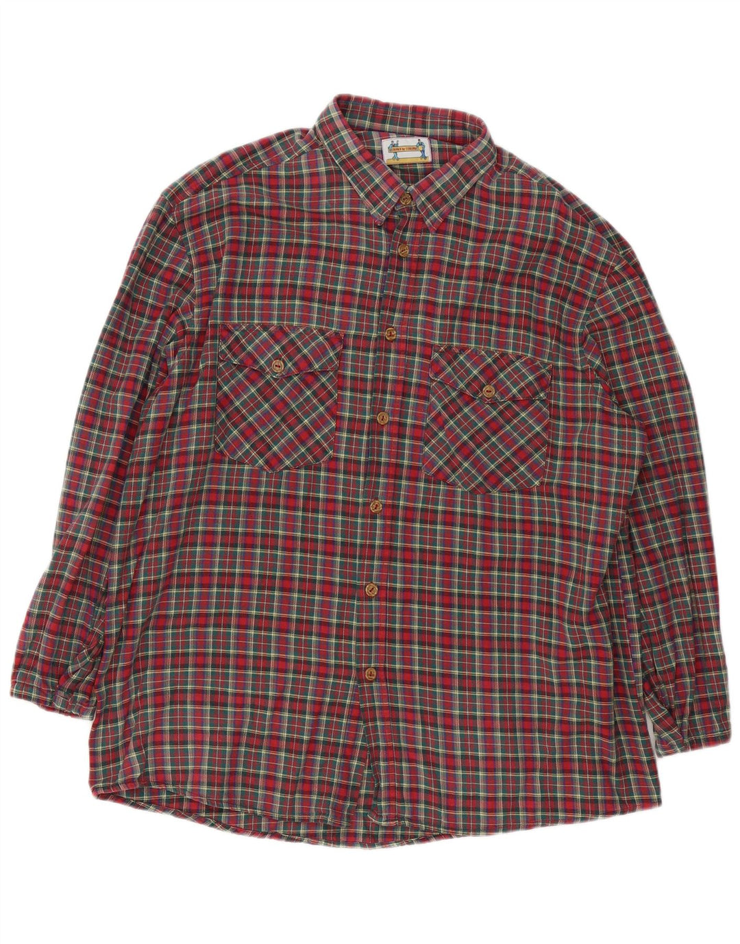 Camisa de franela vintage para hombre XL cuadros rojos