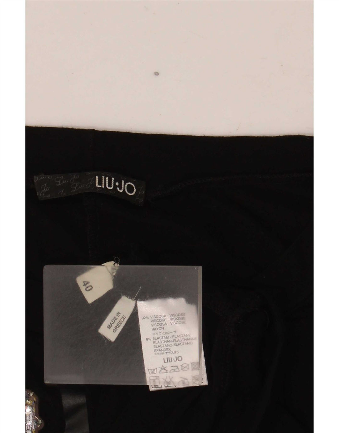 Liu Jo Mujer Batwing Graphic Top Manga 3/4 IT 40 Small Viscosa Negra
