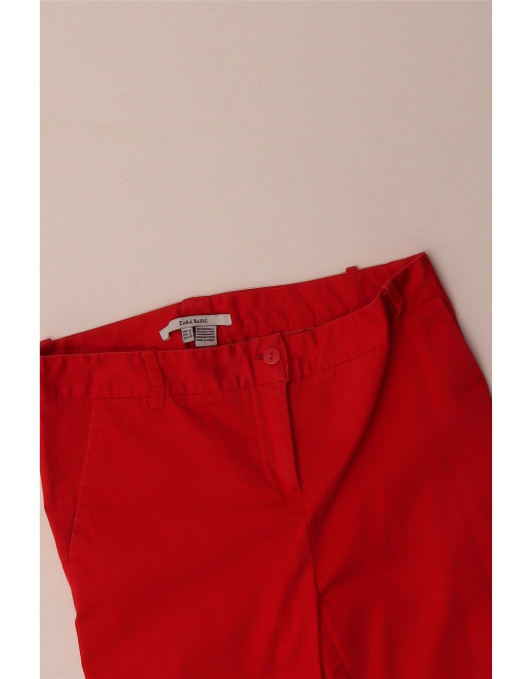 ZARA Pantalón chino recto para mujer EU 38 Small W28 L23 Algodón rojo
