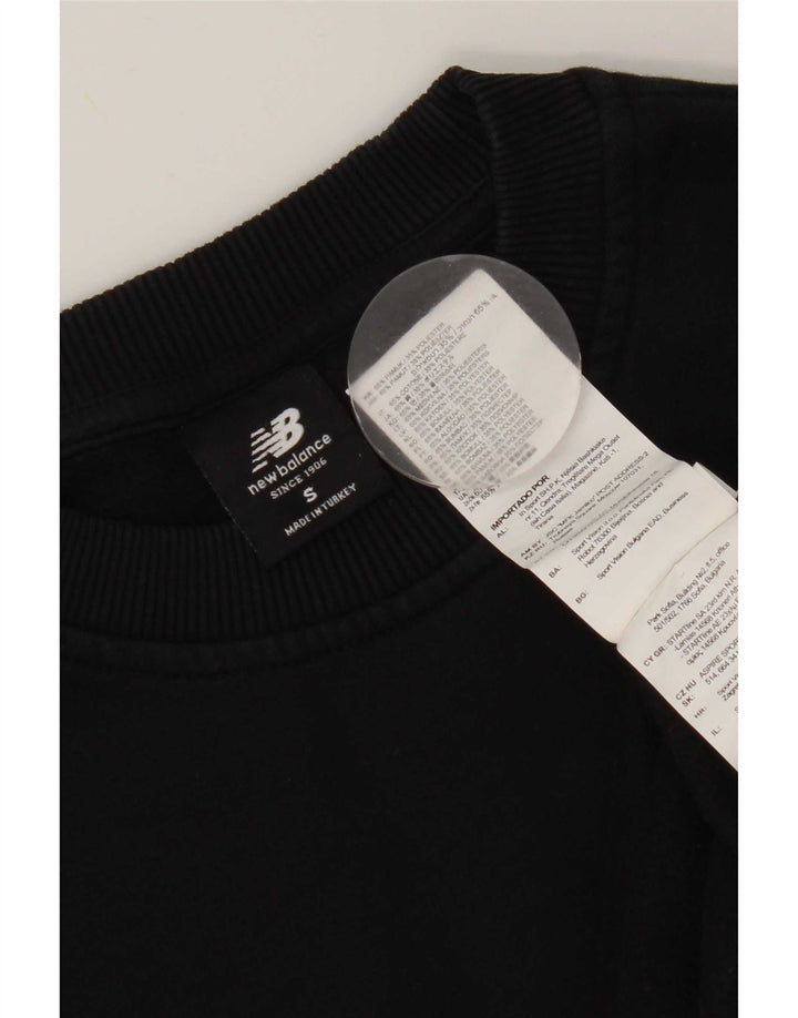 New Balance Hombre Sudadera Jumper Small Negro Rayas Algodón