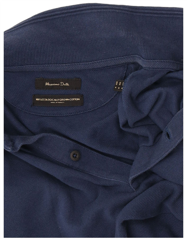Polo Massimo Dutti Hombre Algodón Azul Marino Medio