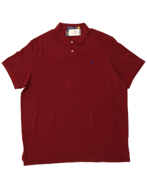 POLO RALPH LAUREN Polo de ajuste clásico para hombre 2XL Algodón burdeos